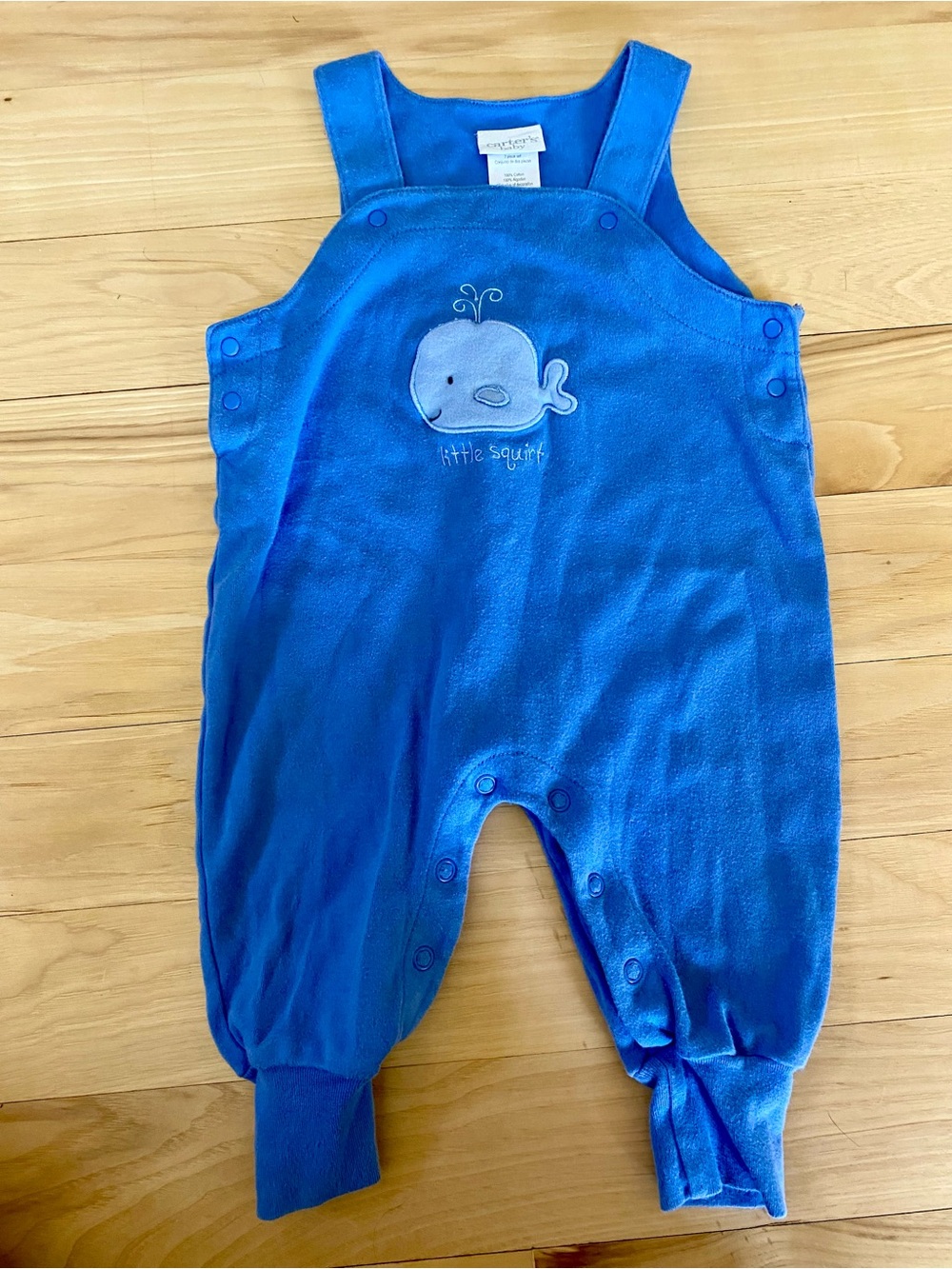 Vintage Carters Baby Whale Overall Romper 6-9 Months